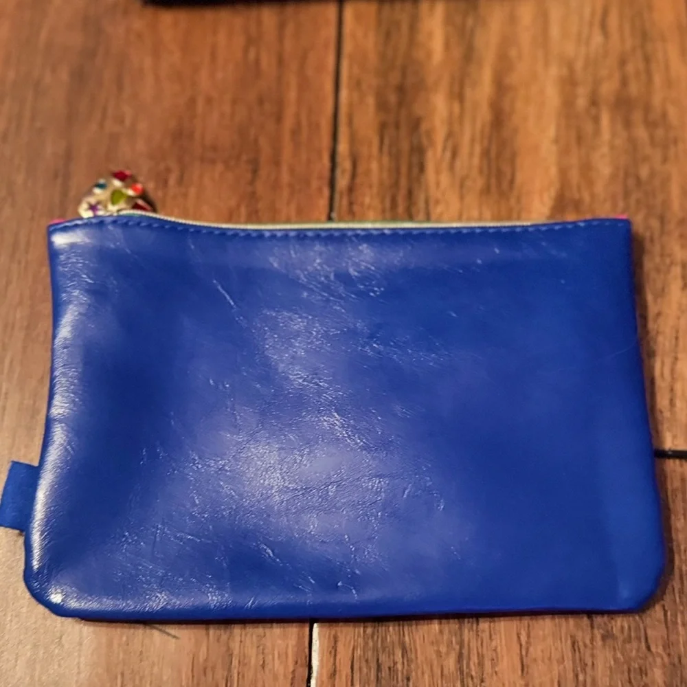 Ipsy Faux Leather Pink & Blue Glam Bag